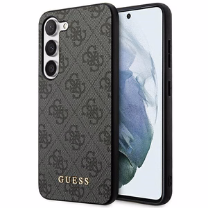 Guess GUHCS23SG4GFGR S23 S911 серый/серый жёсткий чехол 4G Metal с золотым логотипом