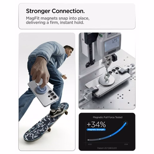Spigen Ultra Hybrid Mag MagSafe dėklas skirta Samsung Galaxy S26 Ultra skaidrus ir baltas