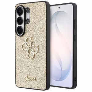 Guess Fixed Glitter Big 4G Metal Logo чехол для Samsung Galaxy S26 Ultra золотой