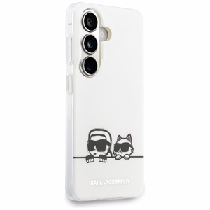 Karl Lagerfeld dėklas IML Peekaboo Karl ir Choupette MagSafe skirtas Samsung Galaxy S26 Plus skaidrus