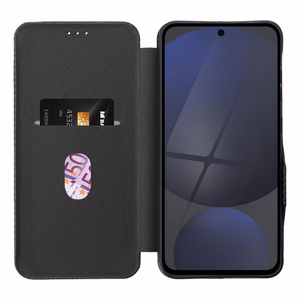 FOLIO šoninis magnetinis knygos tipo dėklas, suderinamas su S-PEN, skirtas SAMSUNG S25 ULTRA, juodas