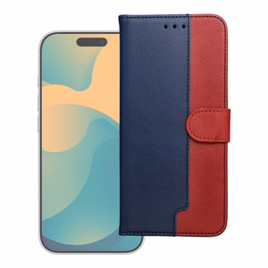 Atverčiamas dėklas Motorola G67 / G77 Split Book, tamsiai mėlynas ir raudonas