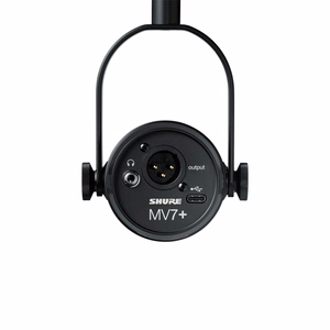 Shure MV7+-K - Paskaitų/vokalinis mikrofonas su XLR/USB-C jungtimi, juoda