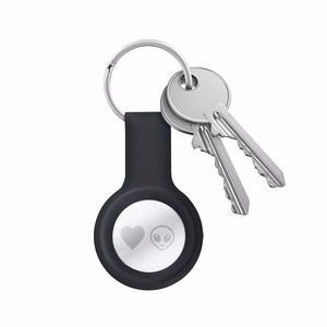 Crong Silicone case for Apple AirTag 1 / 2, with key ring, black