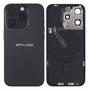 Back Cover compatible with iPhone 15 Pro Max black titanium (all parts included) OEM
