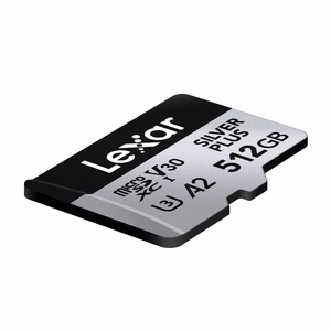 „Lexar High-Performance Silver Plus“ microSDXC atminties kortelė, 512 GB + adapteris