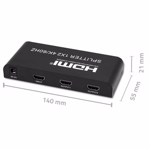 Qoltec 51797 Aktyvus HDMI Skirstytuvas 2x HDMI 4K 6Gb/s 60Hz