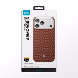 "Benks" magnetinis šarvas Air Armor Grid Kevlar korpusas su metaliniu rėmeliu 600D (0069), skirtas Iphone 17 Pro orange