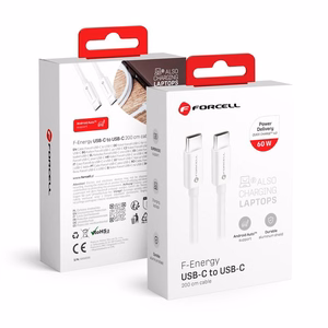 Кабель USB C to USB C Forcell F-Energy QC4.0 PD 3A 60W 2 m C338 белый