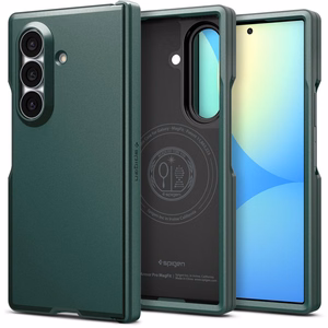 Spigen Tough Armor Pro MagFit MagSafe dėklas, skirtas „Samsung Galaxy Z Fold 8 Ultra“ – tamsiai žalias