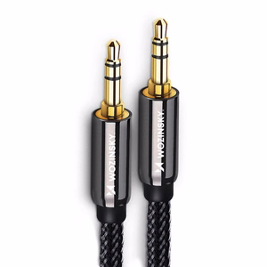 Wozinsky universalus mini jack kabelis 2x AUX kabelis 3m juodas