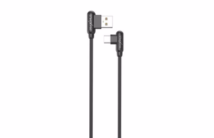 Кабель MX CORNER быстрая зарядка Type-C 2.4A/1M/черный угловой