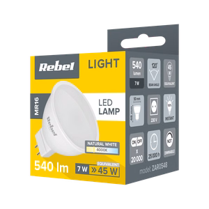 Rebel MR16 LED lemputė, 7 W, 4000 K, 230 V