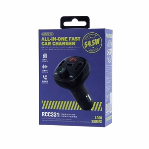 FM modulator Remax RCC331 54.5W 2xUSB-A/1xUSB-C black
