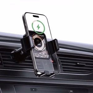Dudao F19 spaustuko tipo automobilinis laikiklis su 15W indukciniu įkrovikliu - juodas