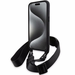 BMW M Edition Carbon Stripe & Strap dėklas telefonui iPhone 15 Pro - juodas