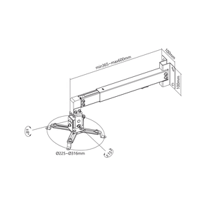 Wall or ceiling mount for projectors