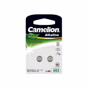Camelion AG3 / LR41 / LR736 / 392 – šarminės mygtukinės baterijos, 2 vnt.