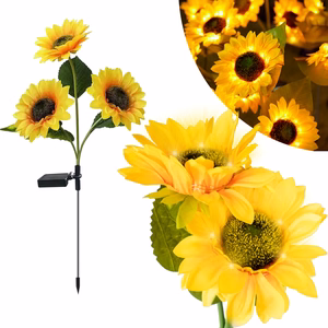 Rebel decorative solar garden light, sunflower