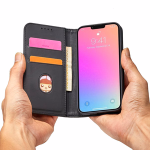 Magnetinė kortelių dėklas Samsung Galaxy S23 atverčiamas dangtelis piniginė stovas juodas
