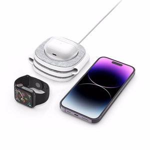 Tech-Protect QI15W-A32 3 в 1 индуктивное зарядное устройство с MagSafe для смартфона Apple Watch AirPods - серый