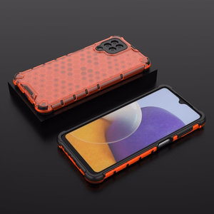 Honeycomb dėklas apsauginis su TPU buferiu Samsung Galaxy A22 4G raudonas