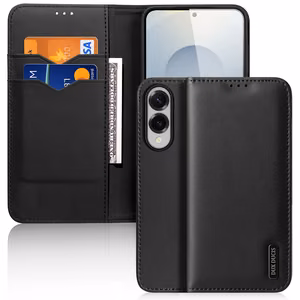 Чехол Dux Ducis Hivo для Samsung Galaxy S25 Edge с откидной крышкой и RFID-защитой - чёрный