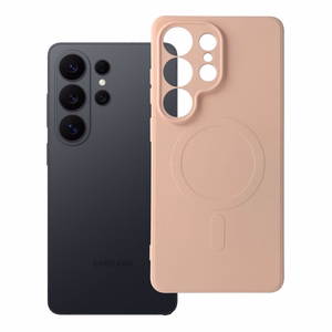 Чехол для Samsung S26 Ultra силиконовый Mag Cover совместимый с MagSafe розовый