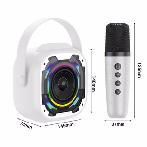 Blavec nešiojamas Bluetooth garsiakalbis WS-08 Karaoke Idol – 8W su 2 mikrofonais (WS08-2MW) baltas