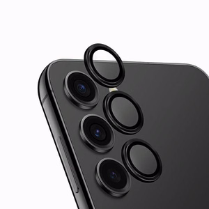 Uniq Optix aliuminio kameros objektyvo apsauginis stiklas Samsung Galaxy S24 kameros objektyvui su aplikatoriumi - juodas