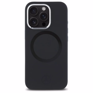 Mercedes silikoninis toninis logotipas Magnetinis dėklas telefonui iPhone 16 Pro Max - juodas
