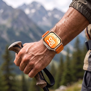 Tech-Protect Nylon Pro dirželis, skirtas „Huawei Watch Fit 3 / 4 / 4 Pro / 5 / 5 Pro“ – oranžinis