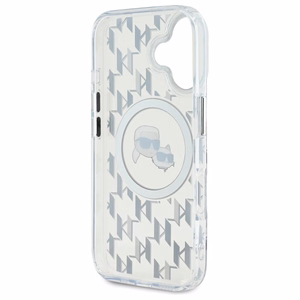 Karl Lagerfeld IML Monogram Karl & Choupette Head Magnetinis dėklas telefonui iPhone 16 - skaidrus