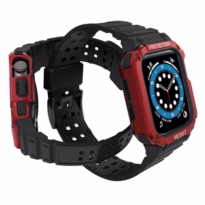 Band "Strap Band" for Apple Watch 42mm/44mm/45mm (Black + Red)