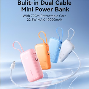 "Joyroom JR-PR2L" 10000 mAh 35 W maitinimo bankas su integruotu ištraukiamuoju USB-C kabeliu ir "Lightning" laidu - mėlynas