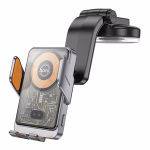 HOCO automobilinis laikiklis telefonui priekinio stiklo ir centrinės konsolės HW8 (15W) juodas