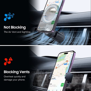 Blavec Automobilio laikiklis BH-03 magnetinis žiedas prie oro angos (BH03-MAVRB) juodas