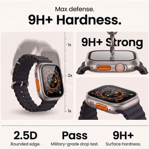 Tech-Protect Закалённое стекло 2 шт. для Apple Watch Ultra 49mm - серебристый и чёрный