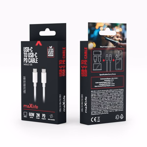 Maxlife MXUC-05 кабель USB-C - USB-C 2,0 м 60W белый