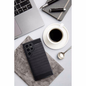 Anglies pluošto dėklas telefonui SAMSUNG S25 Ultra juodas