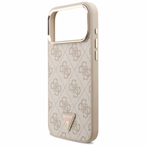 Guess 4G Triangle Logo MagSafe Чехол для iPhone 17 Pro Max - розовое золото