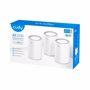 Cudy AX3000 Wi-Fi 6 Mesh 2.5G Solution Dviguba juosta (2,4 GHz / 5 GHz) Wi-Fi 6 (802.11ax) Balta Vidinis