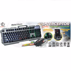 "Rebeltec" laidų rinkinys: LED klaviatūra ir pelė INTERCEPTOR žaidėjams
