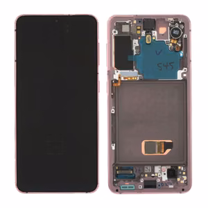 LCD ekranas Samsung G991 S21 5G su lietimo ekranu ir rėmeliu Phantom Violet originalus (paslaugų paketas)