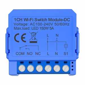 1 kanalo WiFi jungiklio modulis su beįtampiu kontaktu Avatto WSM16-DC32V-1