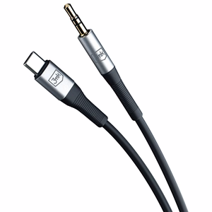 3mk USB-C to 3.5 mm AUX cable, 1 m – silver
