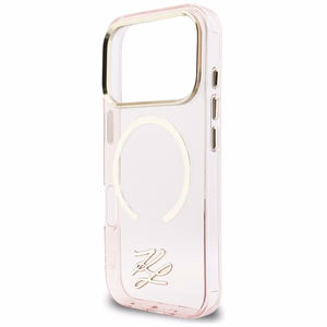 Karl Lagerfeld IML KL Script Logo MagSafe Dėklas for iPhone 17 Pro - rožinis