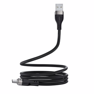 Acefast C11-04 Магнитный плетёный кабель USB-A - USB-C 3A 1.2m - чёрный