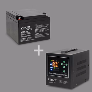 KEMOT PROsinus-500-LFP4 backup power supply, pure sine wave inverter with charging, 12 V / 230 V, 500 VA / 300 W