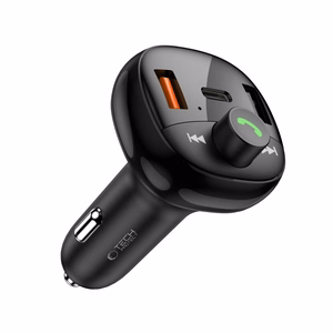 Tech-Protect CC06 PD72W 3 jungčių automobilinis įkroviklis su FM siųstuvu, juodas
